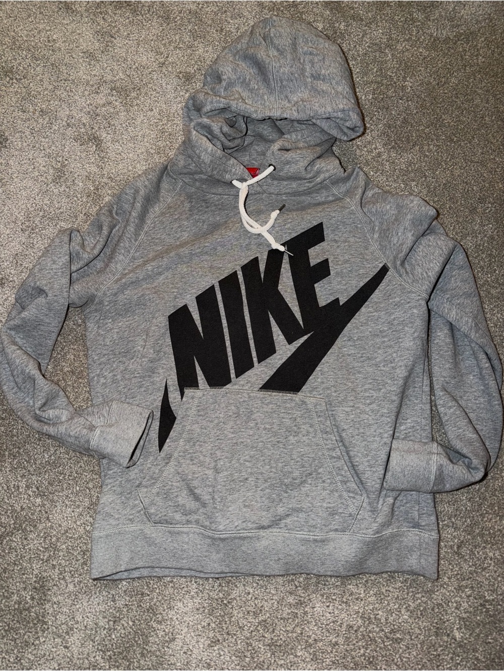 Nike Gray Hoodie with Large Black Logo